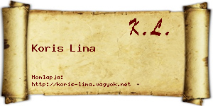 Koris Lina névjegykártya